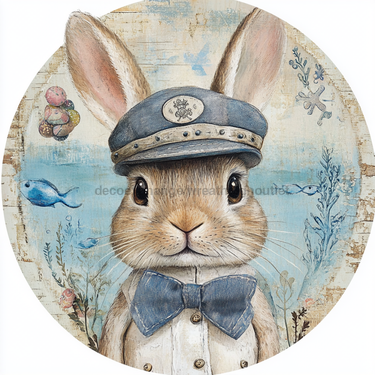 Nautical Sign, Easter, Bunny Sign, DCO-02616, Sign For Wreath, 10